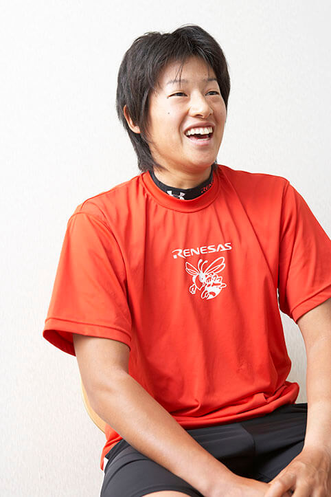 インタビューに答える、ソフトボール日本代表の上野由岐子さん